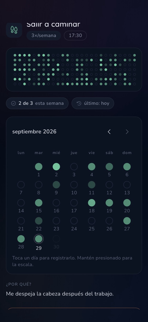 Un calendario del mes para registrar días anteriores